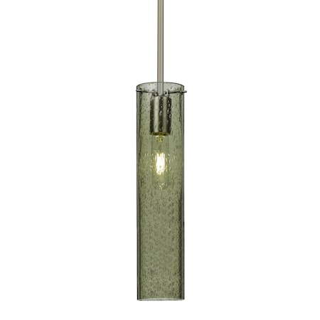 Besa Lighting Juni 16 Stem Pendant, Moss Bubble, Satin Nickel, 1x60W Incandescent 1TT-JUNI16MS-SN